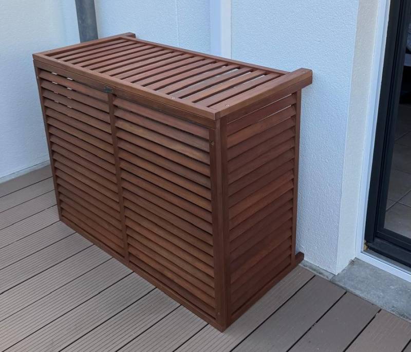 Installation d'une pompe à chaleur air/eau Arcachon avec cache groupe en bois